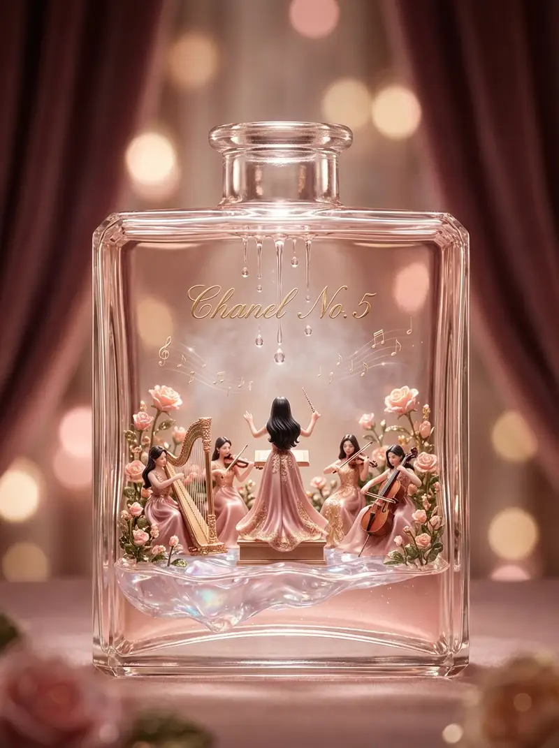 پیش‌نمایش Luxury Skincare Diorama in a Perfume Bottle