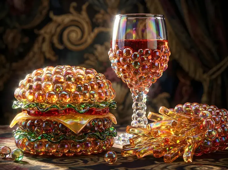 پیش‌نمایش Bubbly Cheeseburger Still Life Prompt