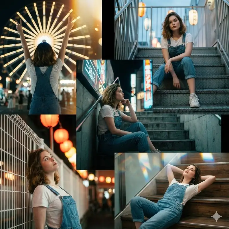 پیش‌نمایش Kine-Style Multi-Frame Japanese Night Festival Collage