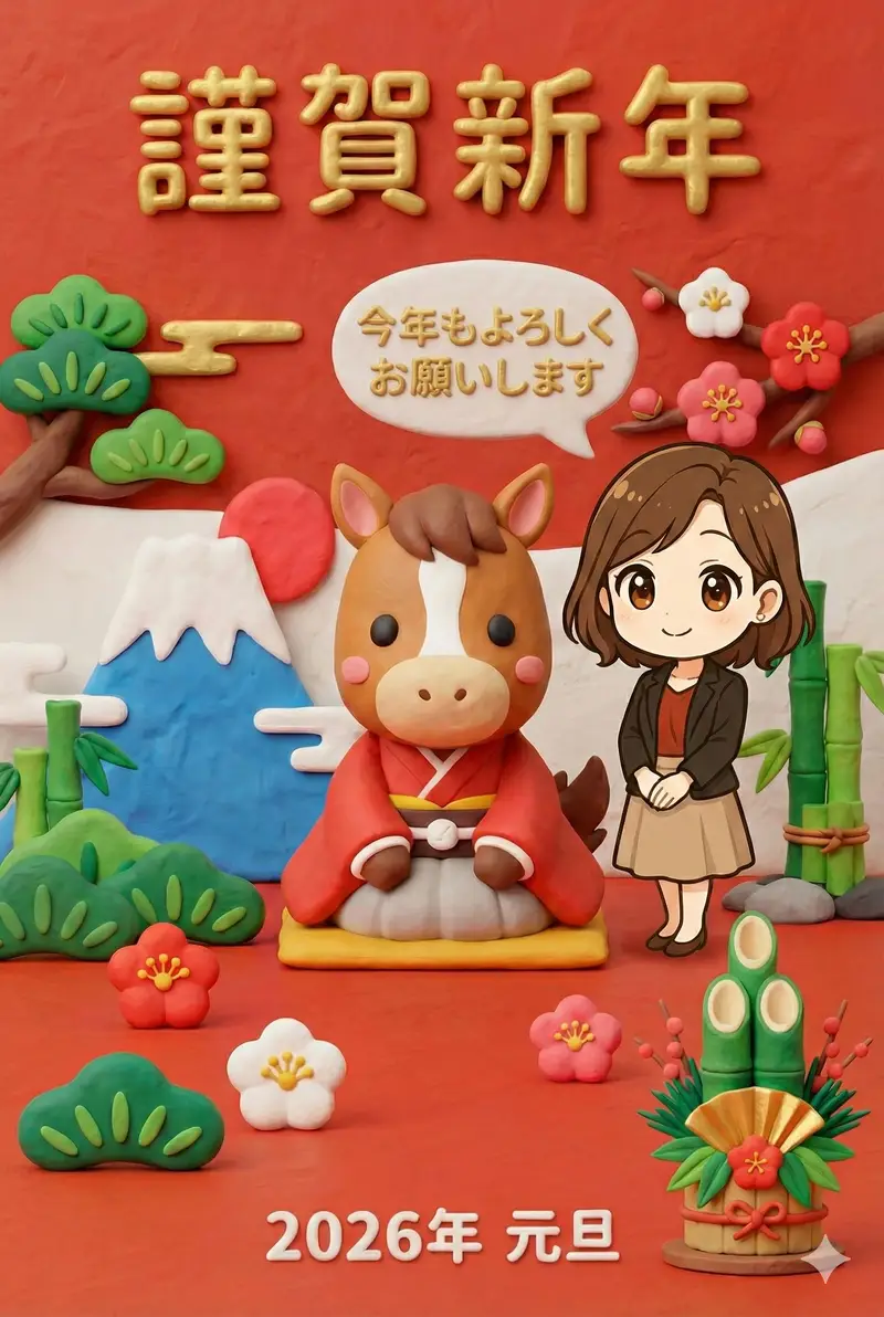 Preview of New Year's Greeting Image Generation in Claymation Style