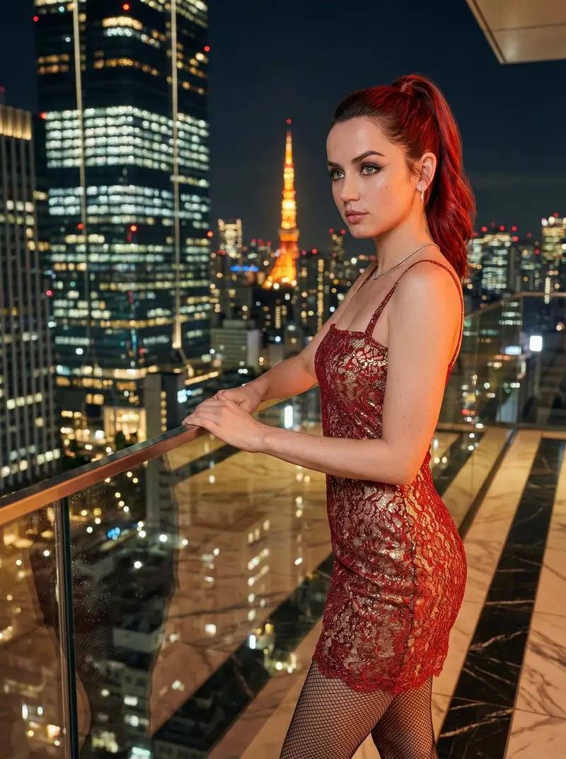 Preview of Ana de Armas Tokyo Night Cinematic Portrait