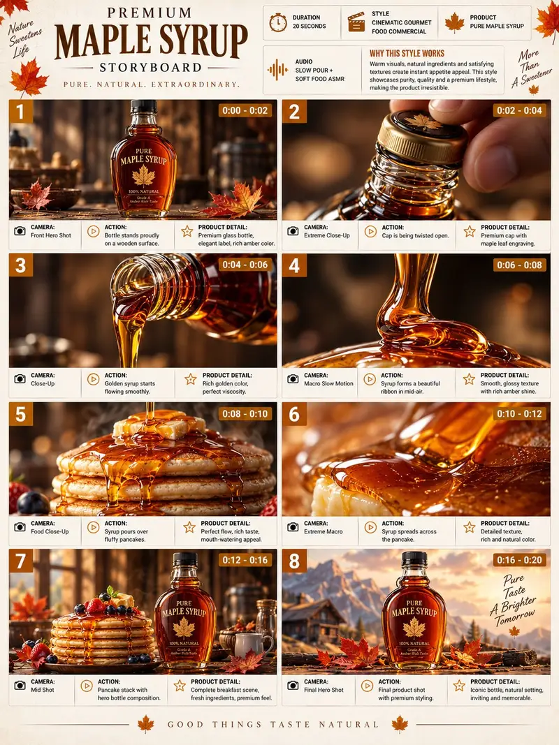 پیش‌نمایش Maple Syrup Commercial Storyboard