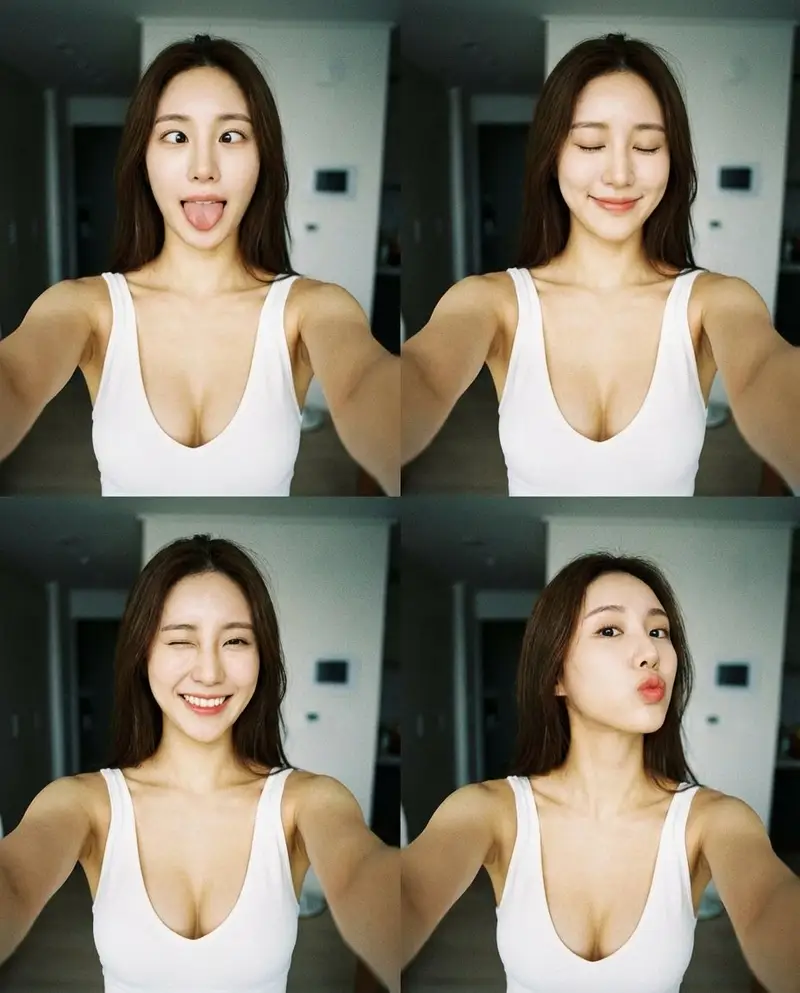 Preview of 2x2 Selfie Collage with Playful Poses