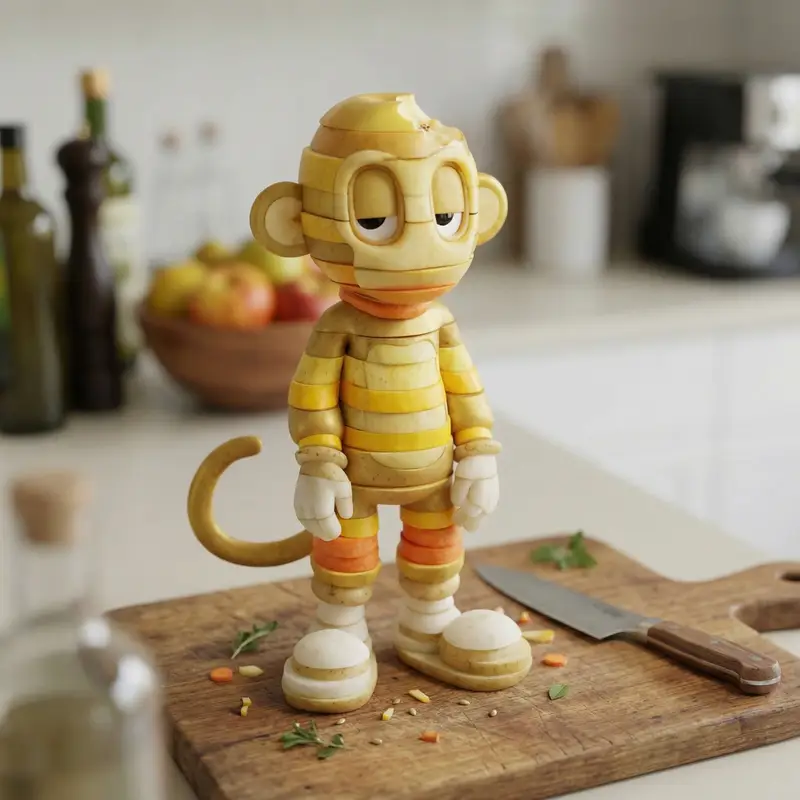پیش‌نمایش Character Rebuilt from Sliced Fruits and Vegetables
