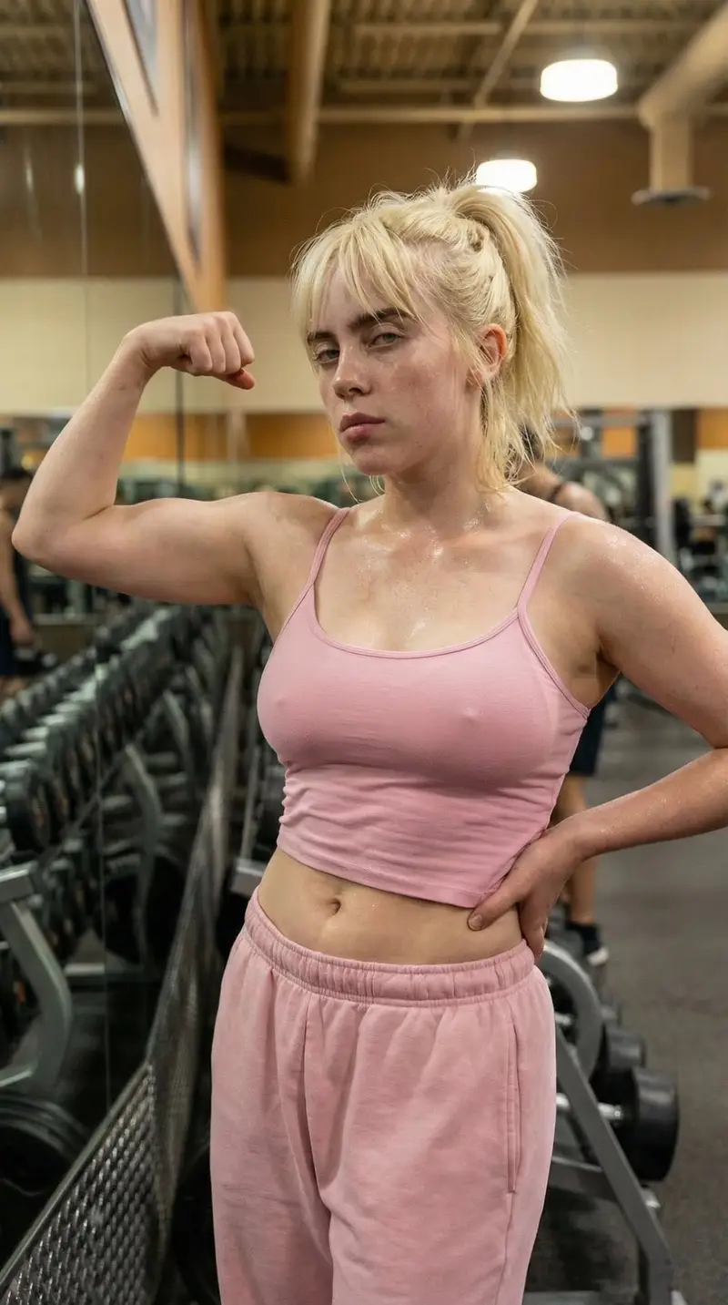 Preview of Gym Selfie Flexing Bicep