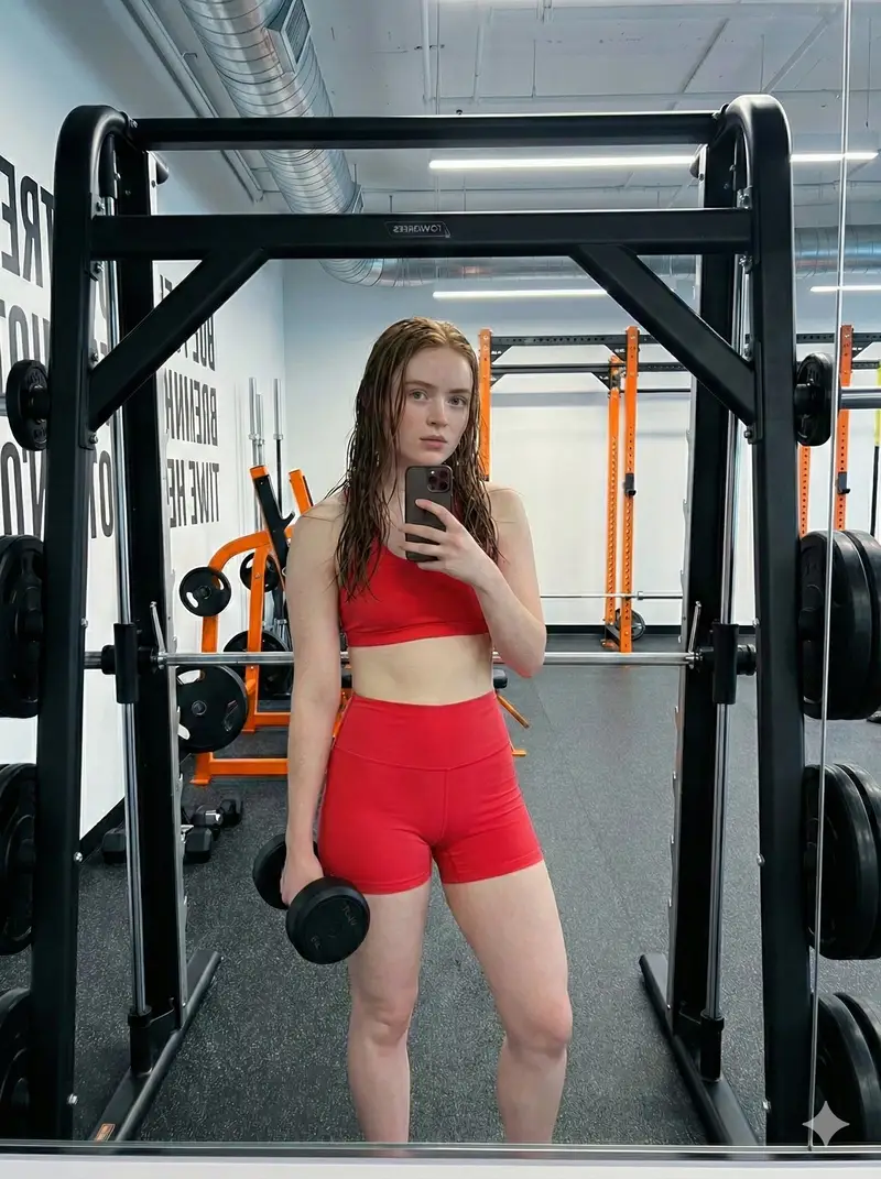 Preview of Sadie Sink Inspired Gym Selfie Prompt