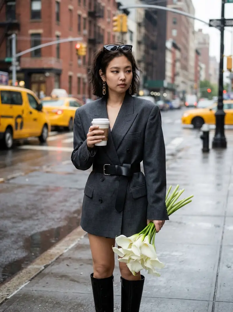 Preview of Jennie (Blackpink) Street Style Editorial Prompt