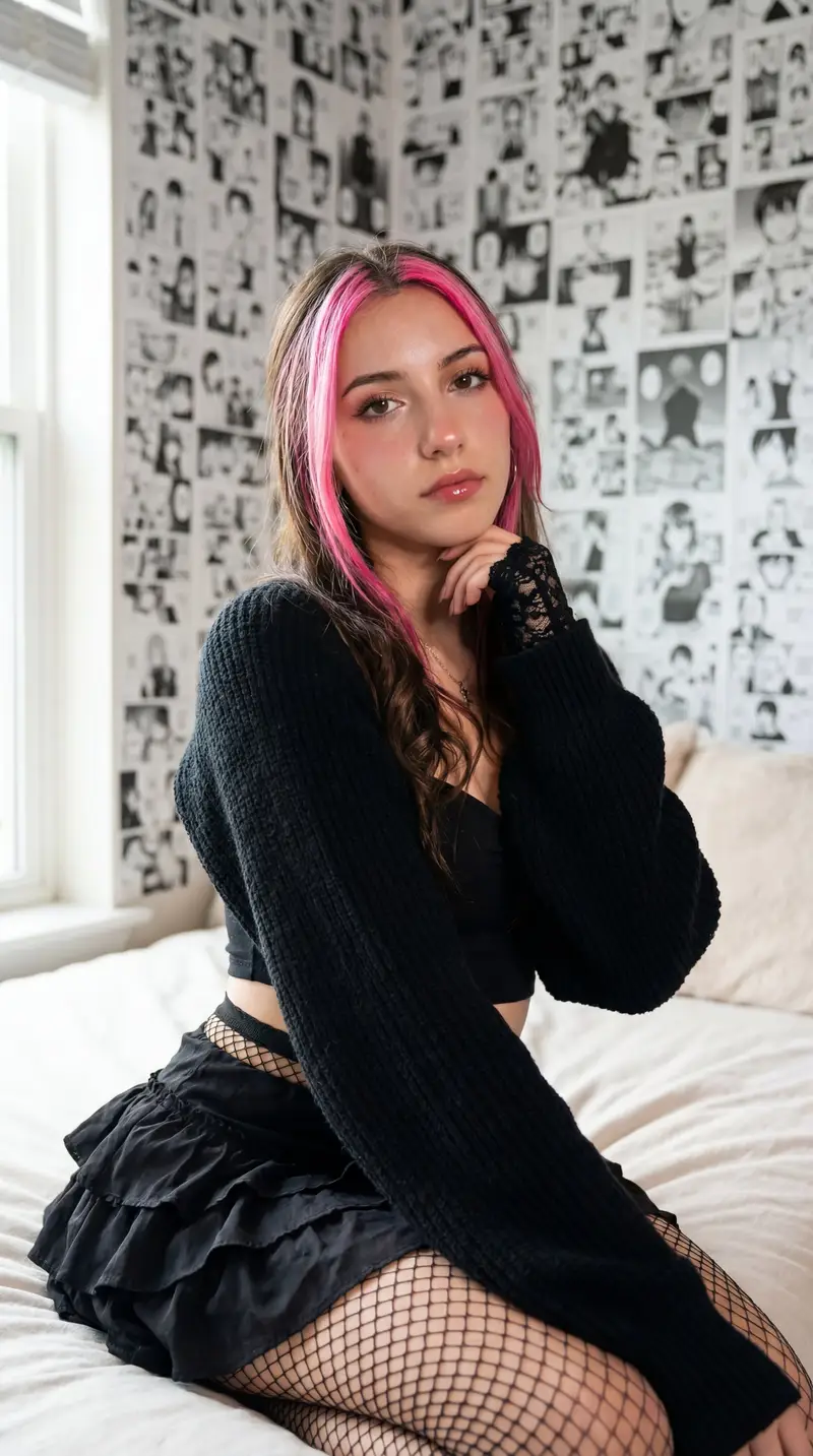 Preview of Photorealistic manga-themed bedroom portrait