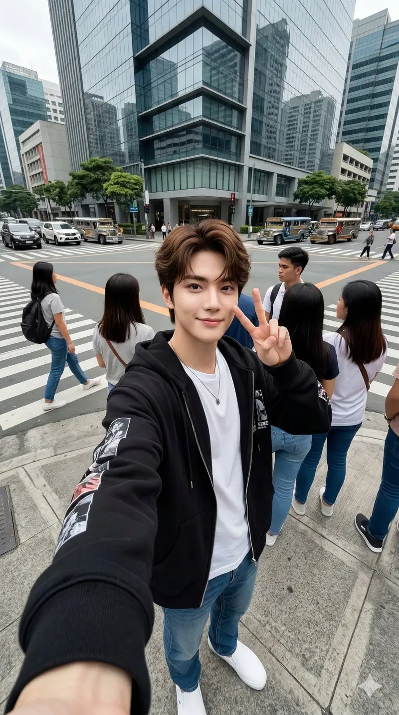 Preview of Urban Streetwear Wide-Angle Group Selfie