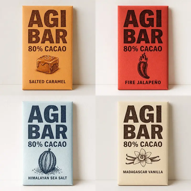 پیش‌نمایش Minimalist Chocolate Packaging Grid for New Flavors