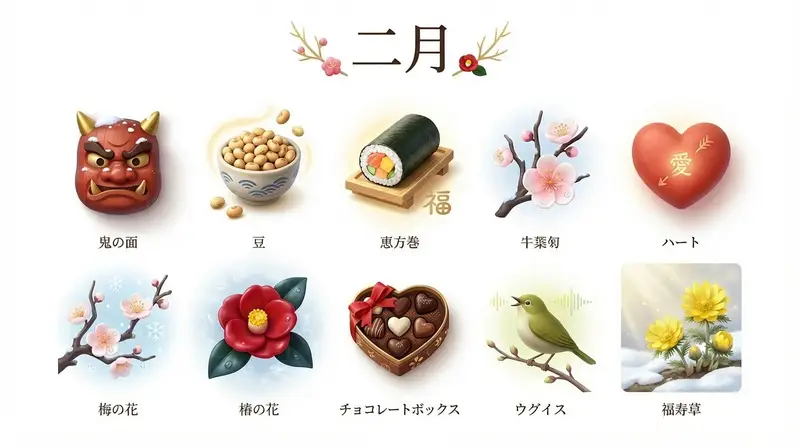 Preview of 3D Icon Collection Representing Japanese Seasons