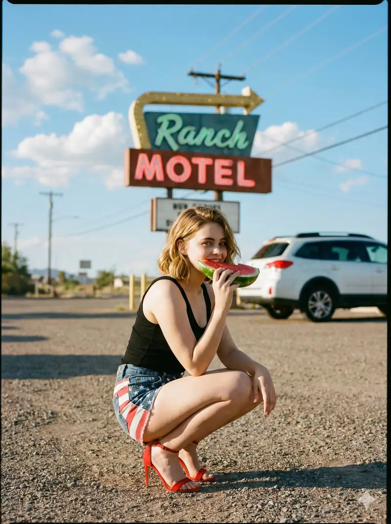 Preview of Americana Road Trip Editorial Fashion Prompt