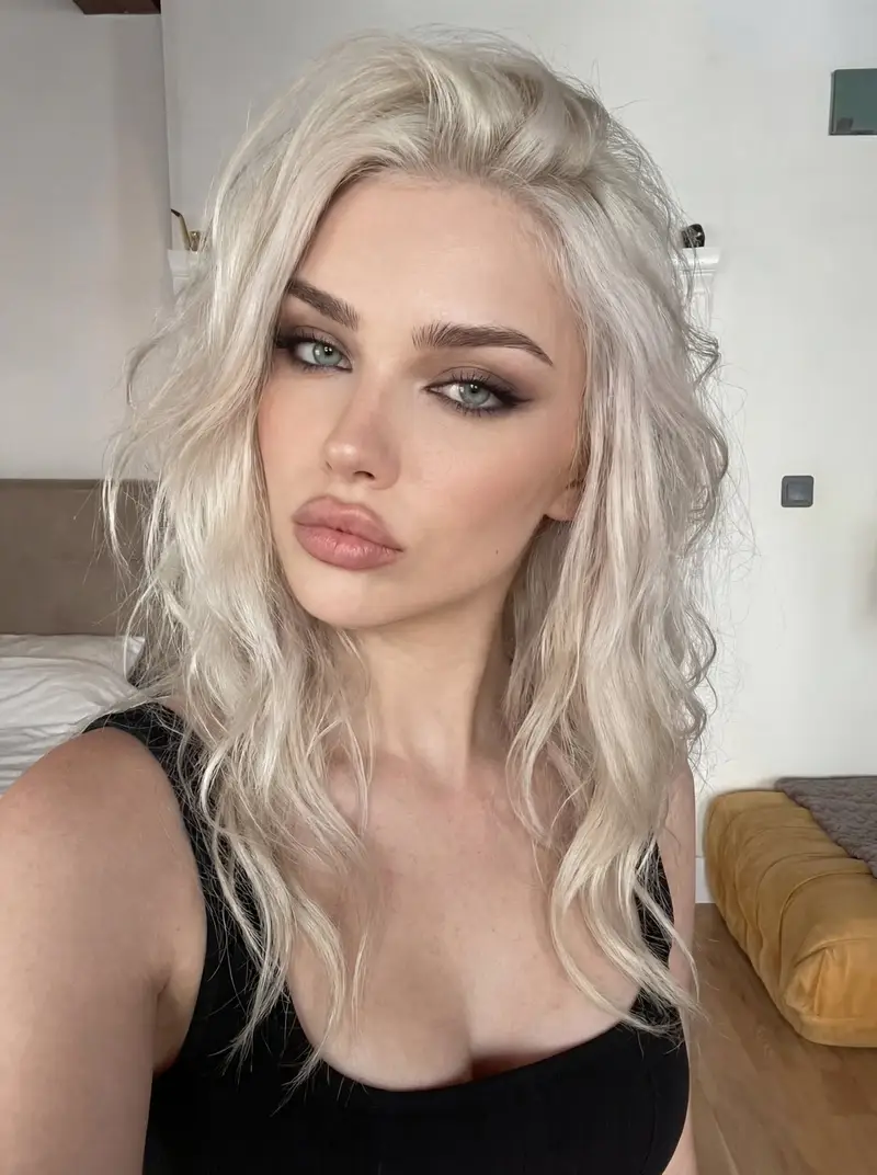 Preview of Glamorous Influencer Bedroom Selfie Portrait