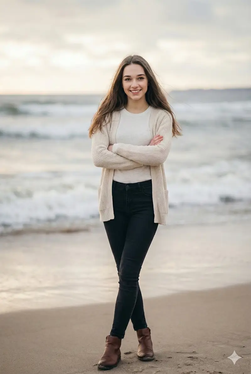 Preview of Cinematic Winter Beach Photoshoot