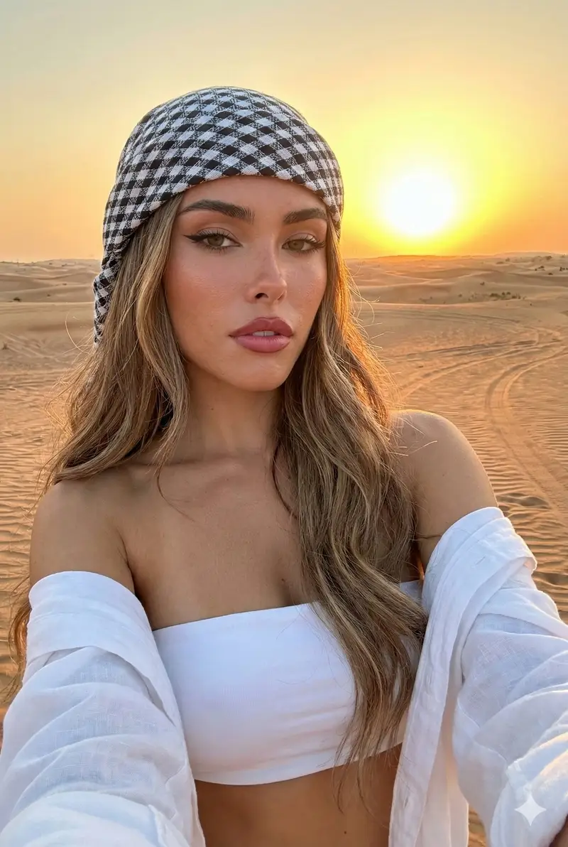 Preview of Madison Beer Desert Selfie Portrait Prompt