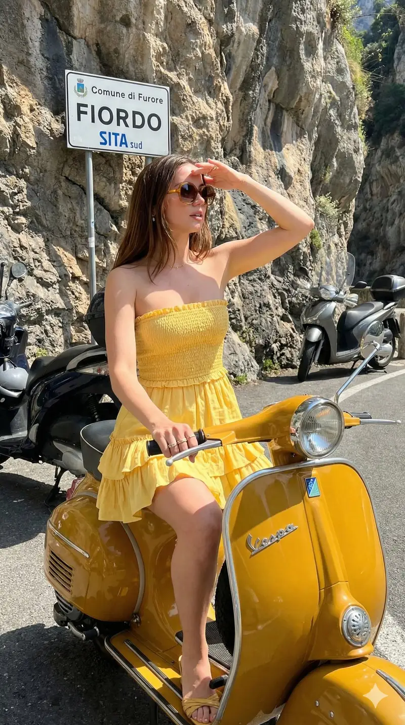 Preview of Ana de Armas on the Amalfi Coast Image Prompt