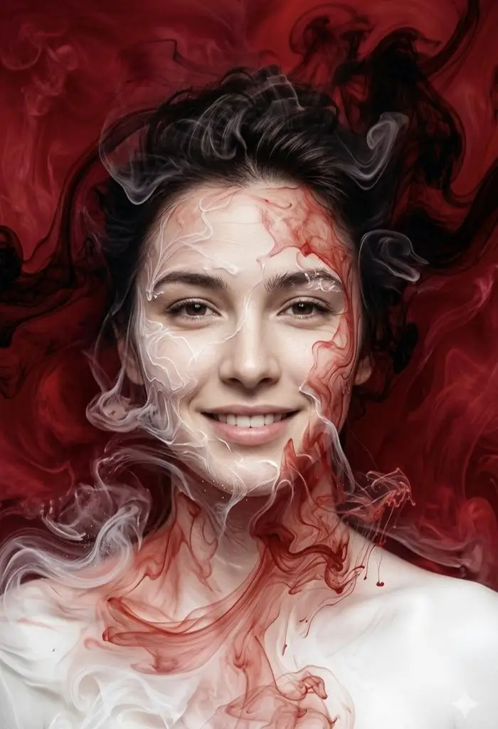 پیش‌نمایش پرتره سوررئال با سیال جوهری