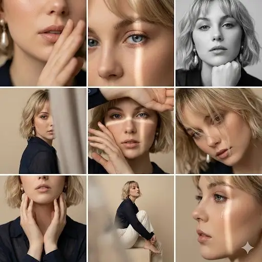 Preview of Editorial 3x3 Photo Grid of Intimate Portraits