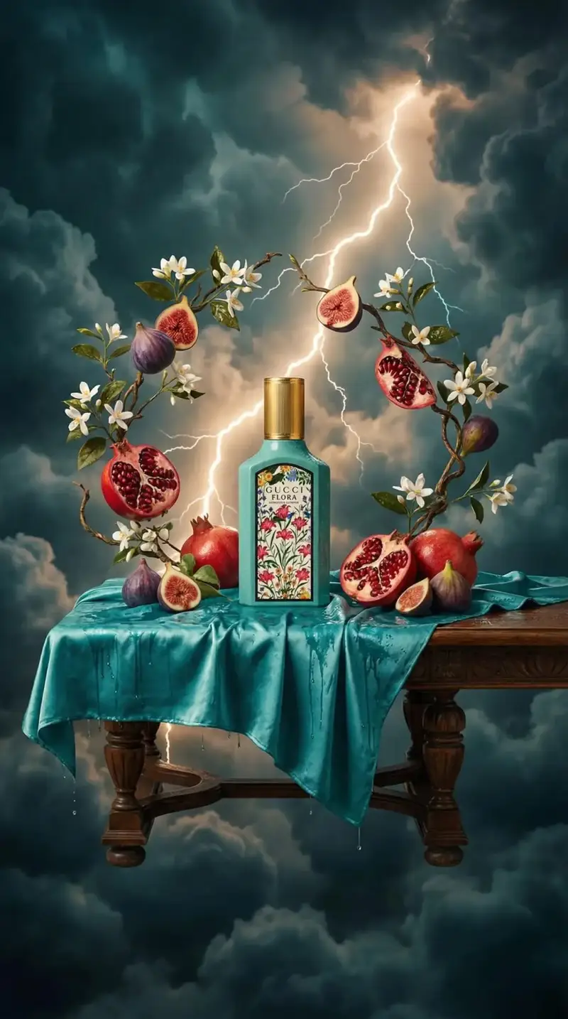 پیش‌نمایش Surreal Baroque Still Life Perfume Ad Prompt