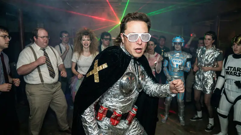 Preview of 1980s underground nerd techno party flash photo prompt