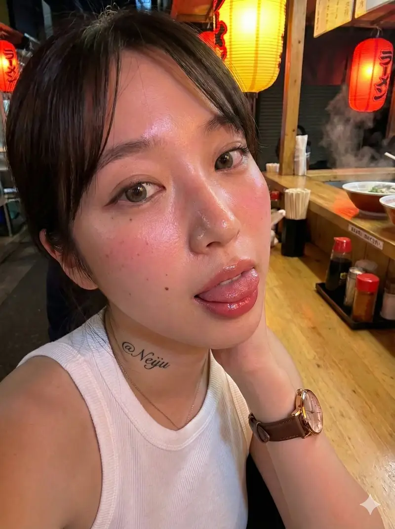 Preview of Realistic Izakaya Selfie with Intentional Imperfection