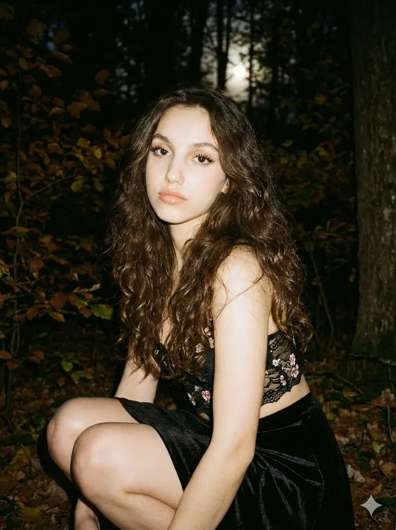 Preview of Vintage Film Aesthetic Portrait in a Forest