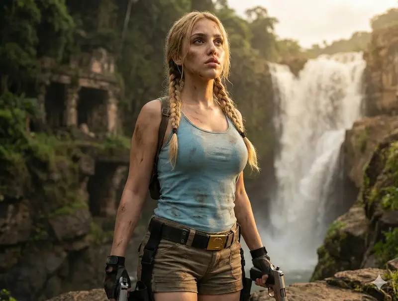 Preview of Lara Croft Inspired Action Editorial Portrait