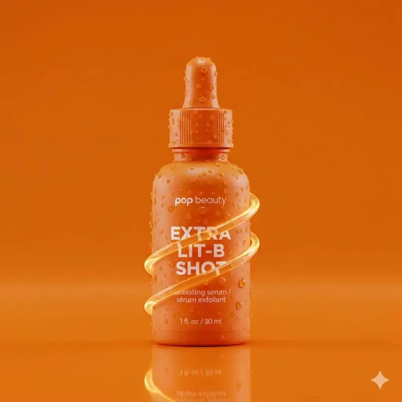 Preview of Product Photography Prompt: Orange Serum Bottle