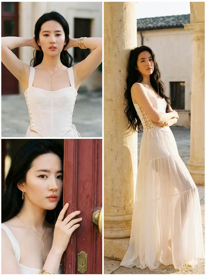 پیش‌نمایش High-Fashion Editorial Collage in Mediterranean Courtyard