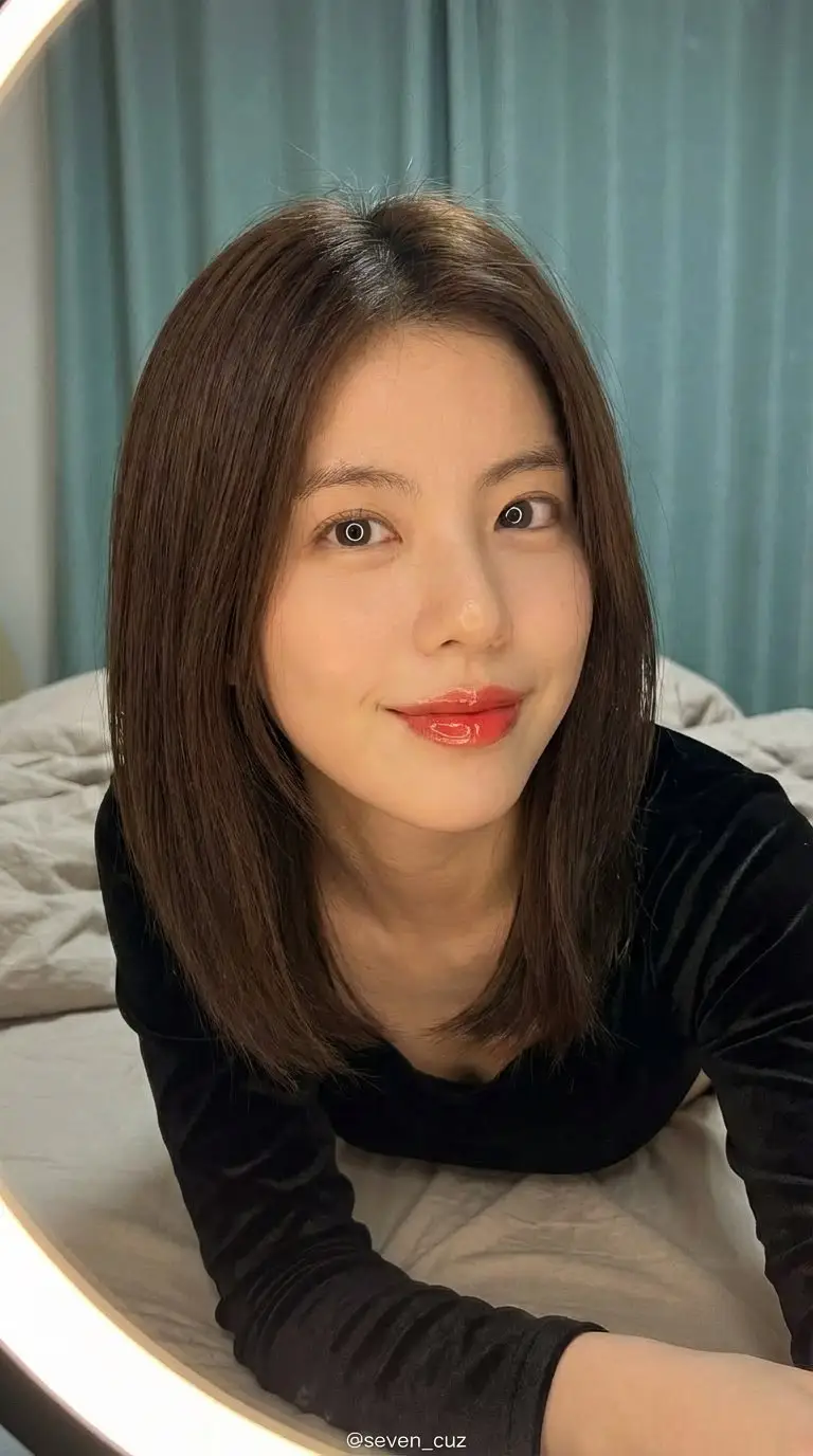 Preview of Photorealistic Close-up Portrait (Intimate Gaze, Velvet Top)