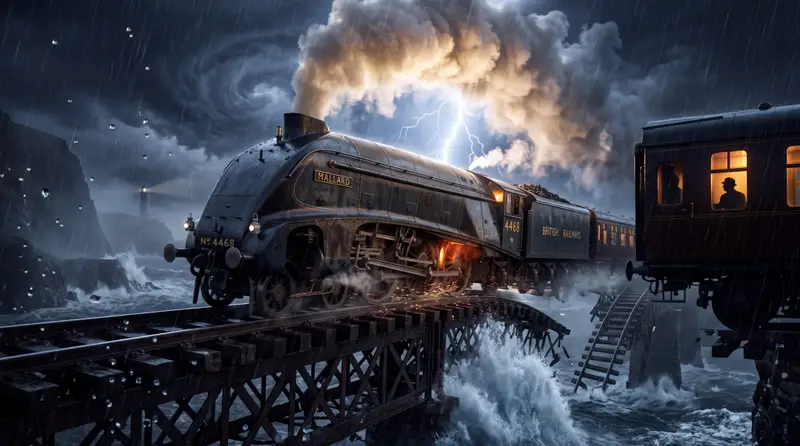 پیش‌نمایش Steam Locomotive Collapsing Bridge Storm