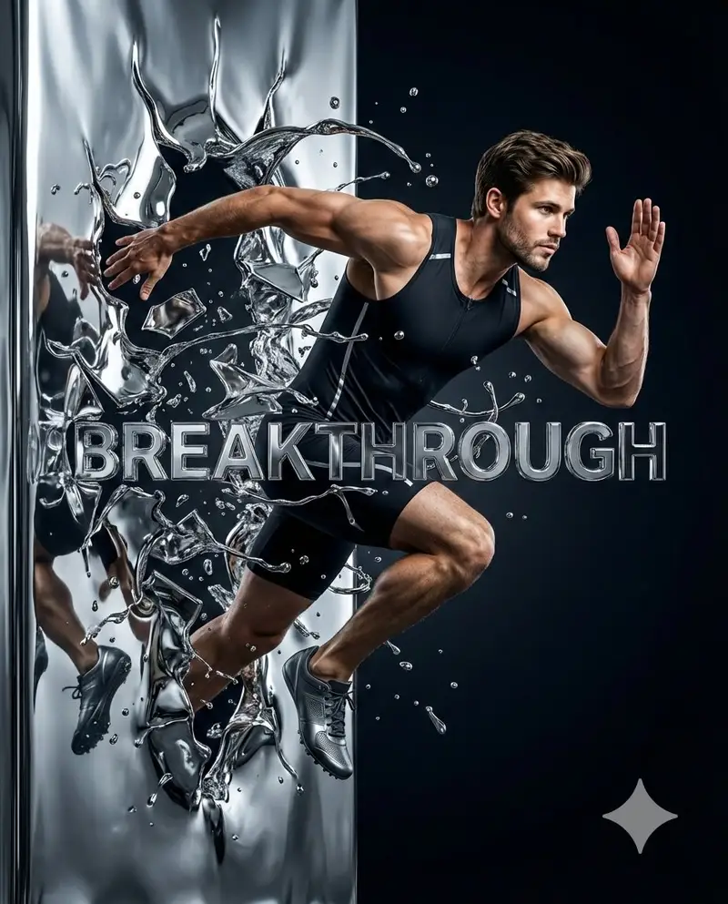 Preview of Hyper-Realistic Chrome Wall Breakthrough Prompt