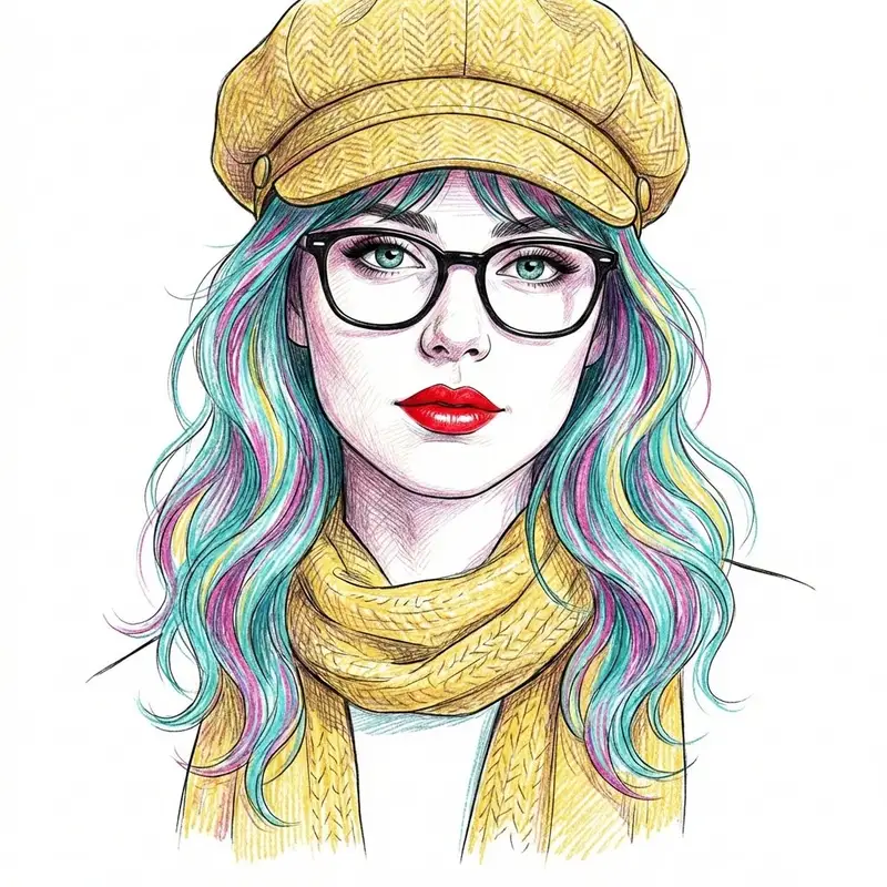 Preview of Digital Line Art Portrait Illustration