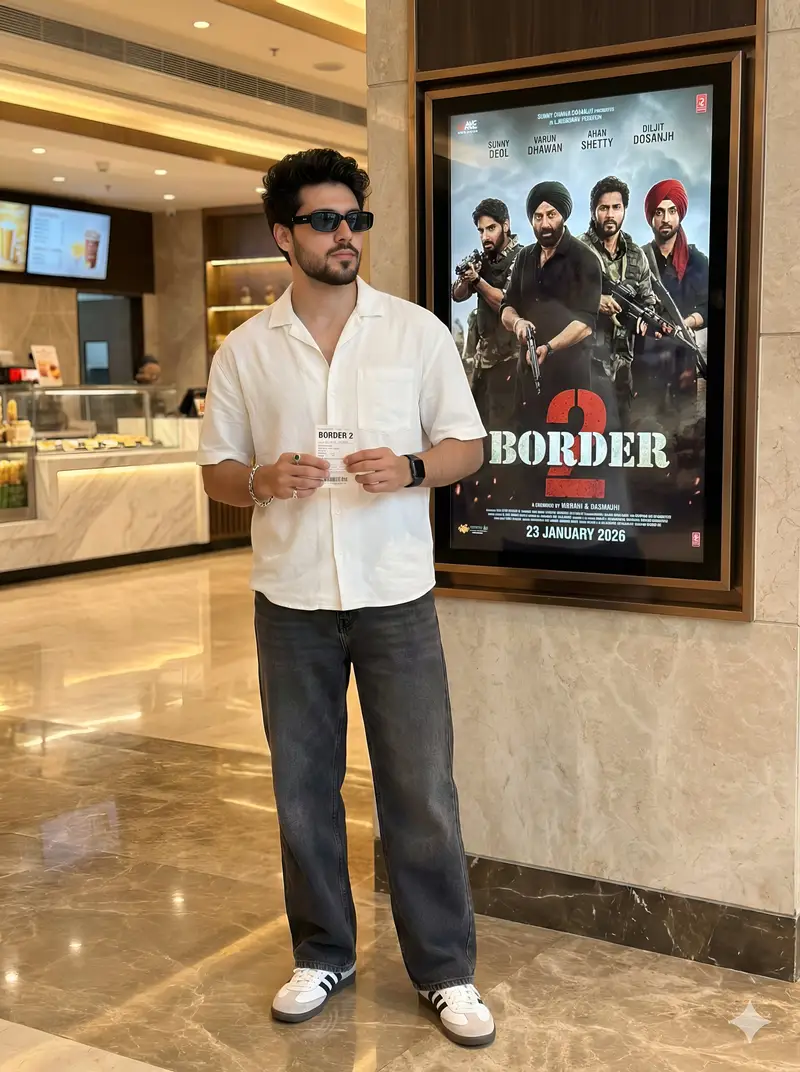 Preview of Cinematic Portrait in a Luxury Cinema Lobby