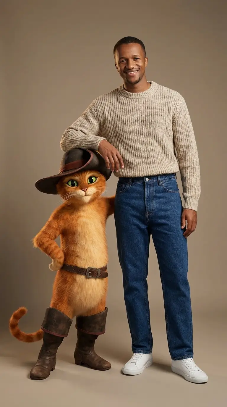 Preview of Fashion Portrait with Puss in Boots 3D Character
