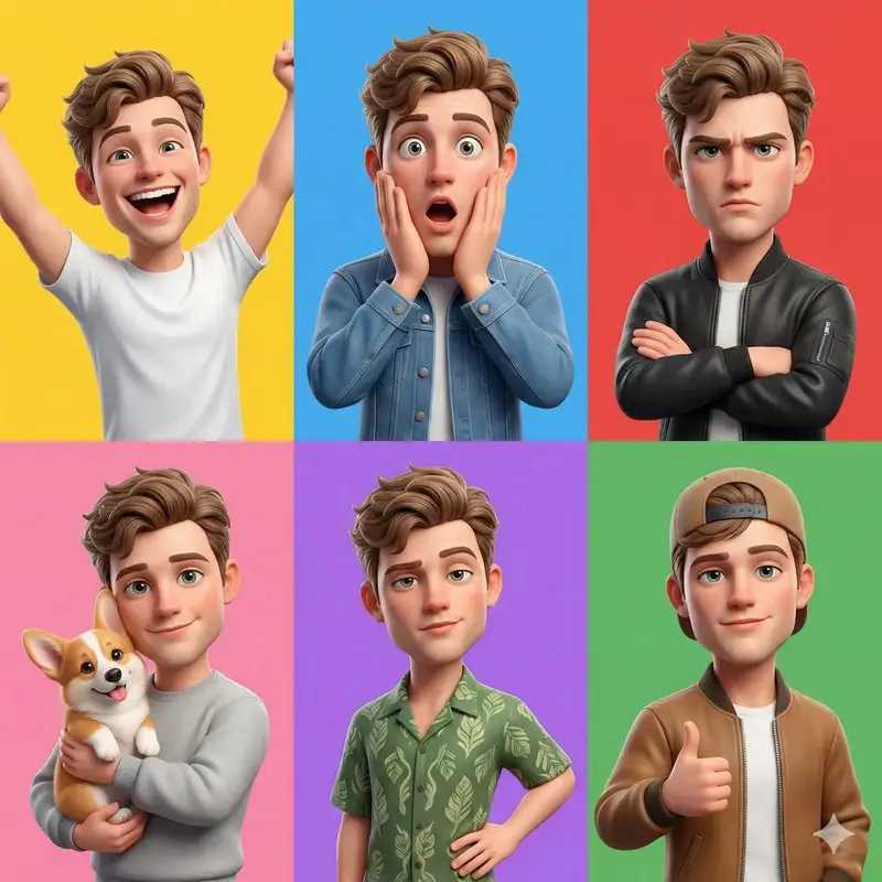 Preview of 3D Pixar-Style Character Grid