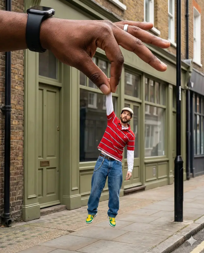 Preview of Surreal Forced-Perspective Street Photography with Giant Hand