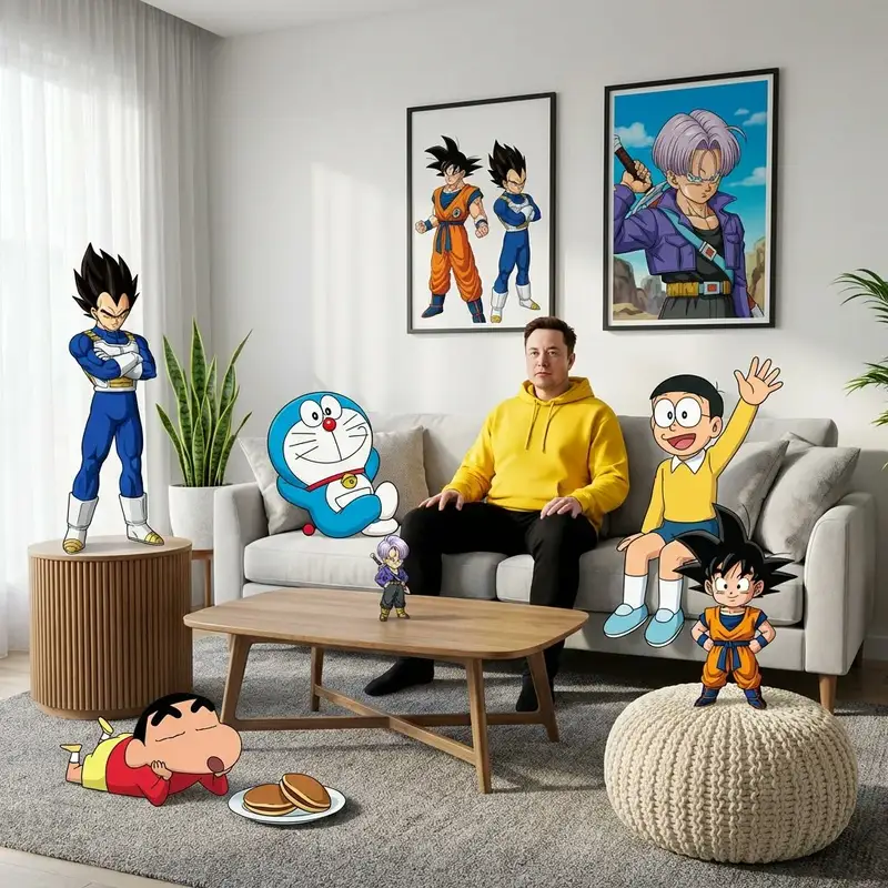 پیش‌نمایش Blending Photorealism and Anime in a Living Room Scene