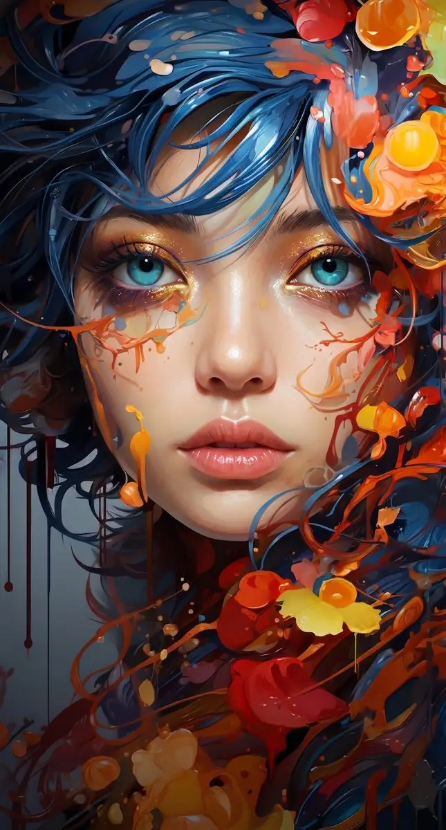 Preview of Cinematic Macro Fluid Art Portrait