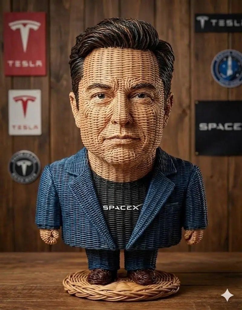 Preview of Stylized Wicker Caricature Figurine