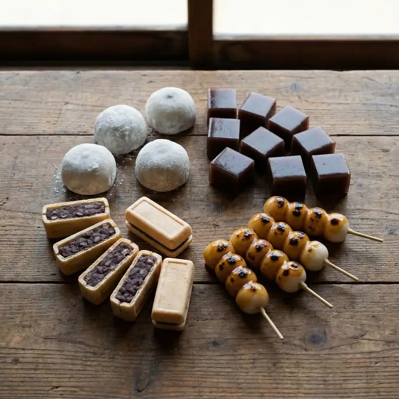 Preview of Perfectly Aligned Japanese Wagashi Sweets