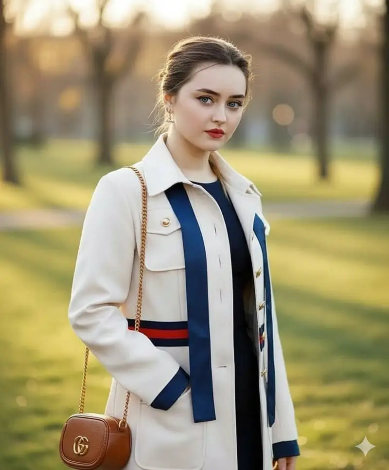 پیش‌نمایش Vogue Style Luxury Trench Coat Fashion Portrait