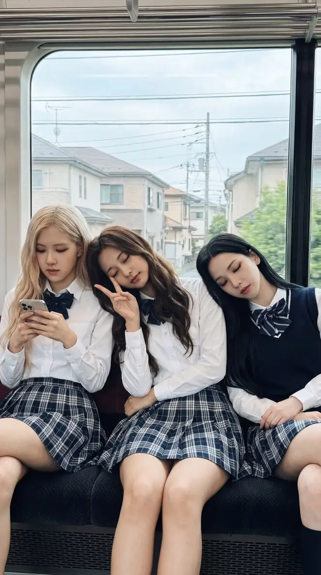 Preview of K-pop Idols Sleeping on a Train JSON Prompt