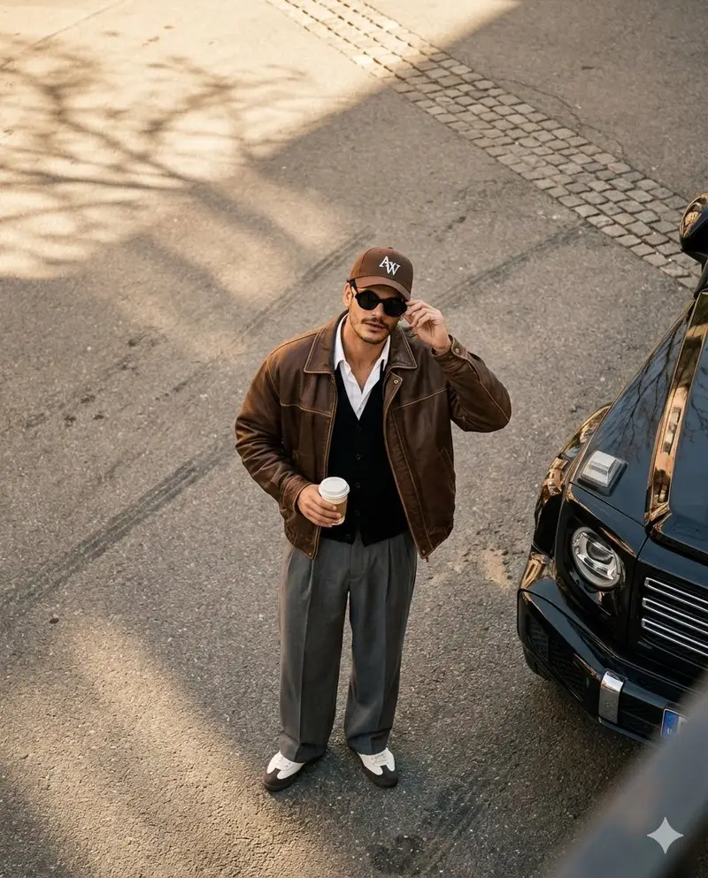 Preview of High-Angle Editorial Street-Style Photo