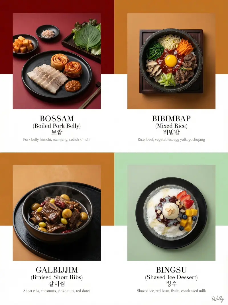 پیش‌نمایش Luxury Korean Tasting Menu Editorial Layout Prompt