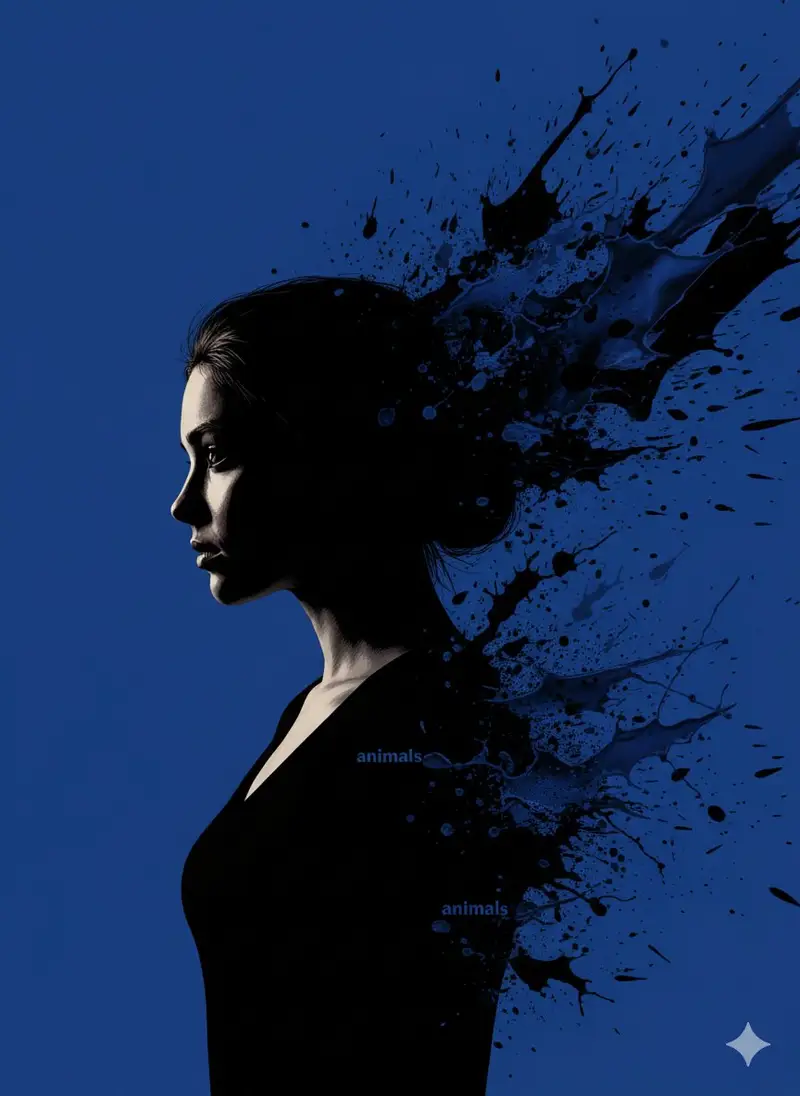 Preview of Stylized Portrait with Paint Splashes and CRT Glow
