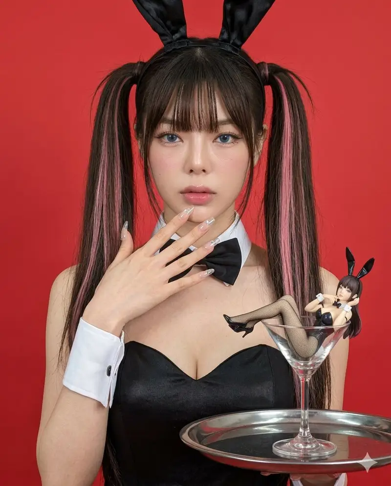 Preview of Hyper-realistic Bunny Suit Portrait