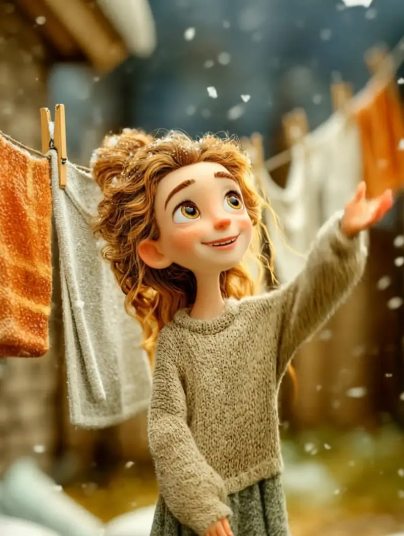 پیش‌نمایش Cinematic Winter Portrait of Childlike Wonder Prompt