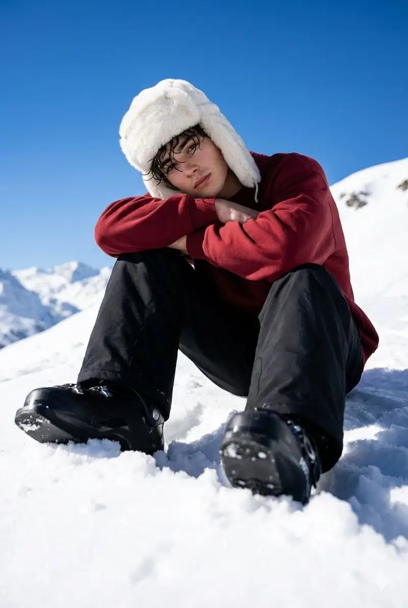 Preview of Alpine Snow Portrait with Trapper Hat