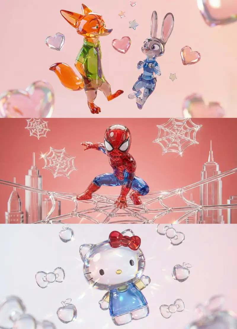Preview of Aesthetic 3D Crystal Figurine Prompt Template